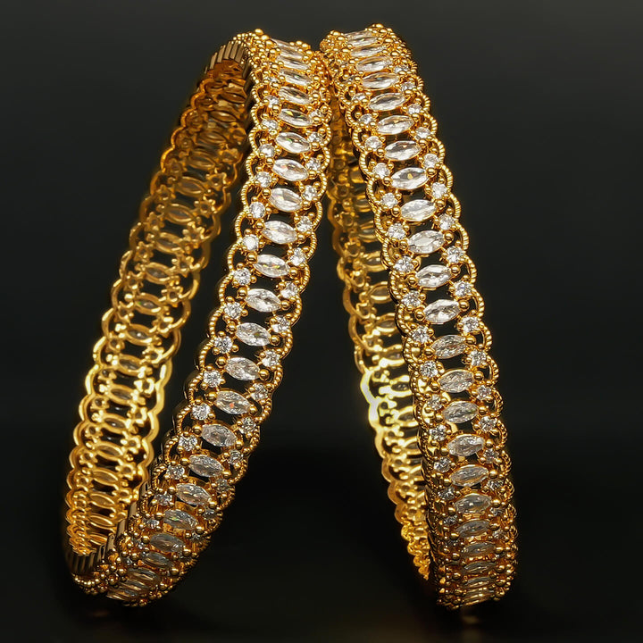 CZ Gold Finish Bangles