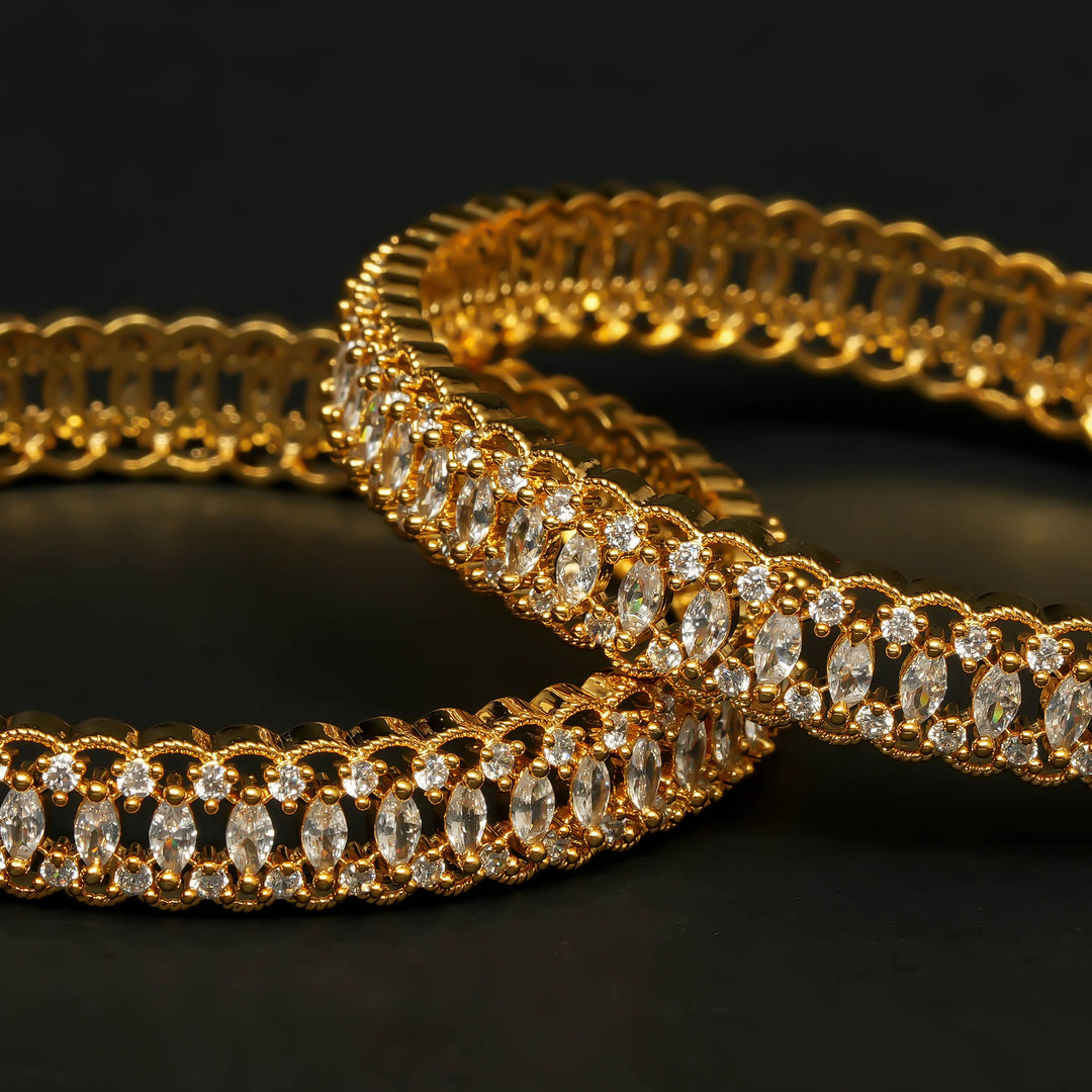 CZ Gold Finish Bangles