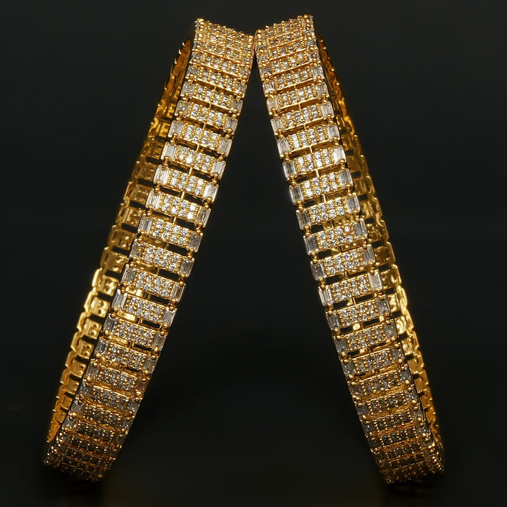 CZ Gold Finish Bangles