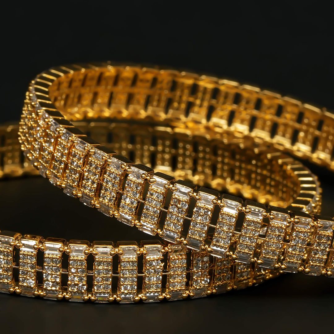 CZ Gold Finish Bangles