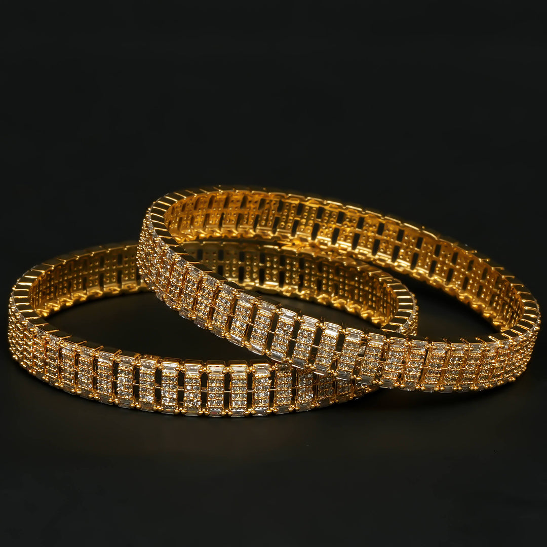 CZ Gold Finish Bangles