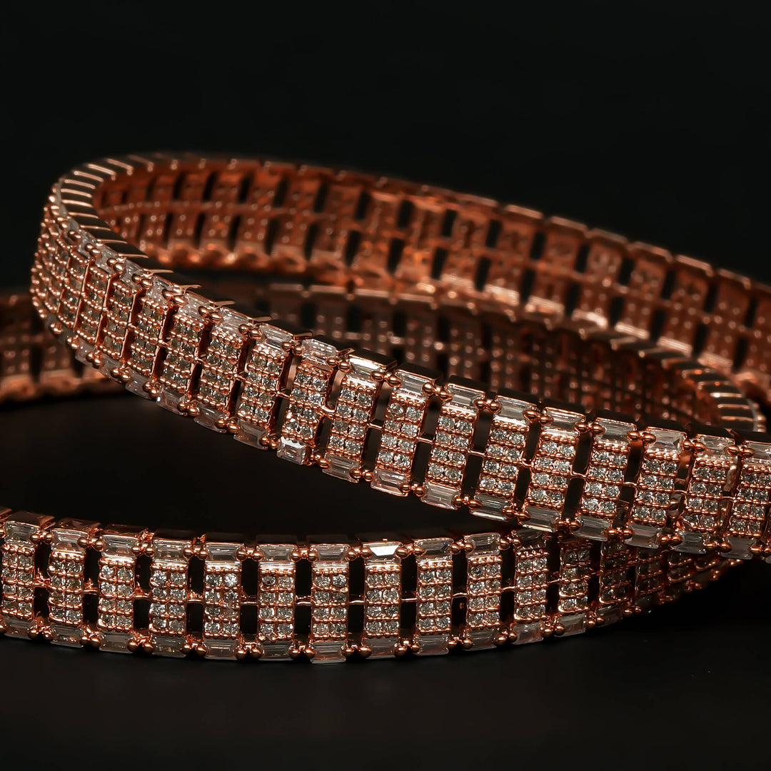 CZ Rose Gold Bangles
