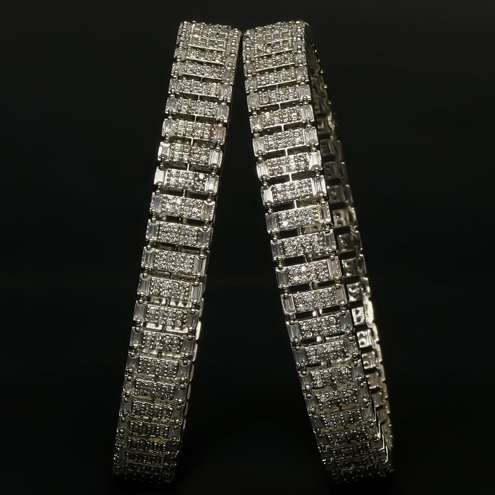 CZ White Gold Bangles