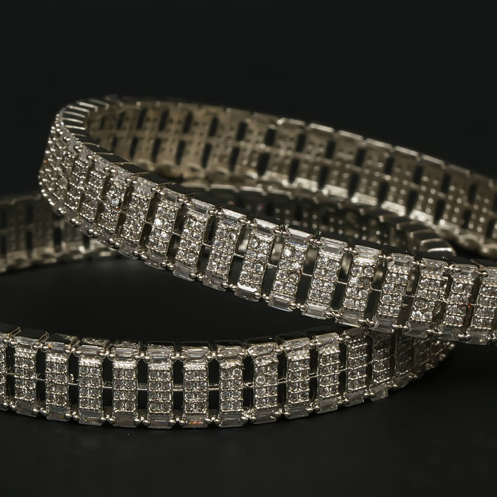 CZ White Gold Bangles