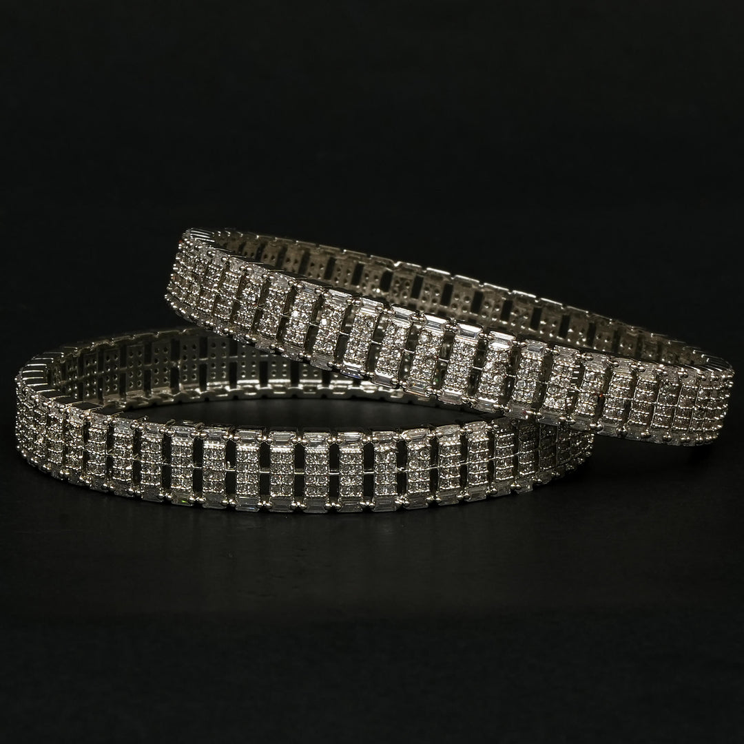CZ White Gold Bangles