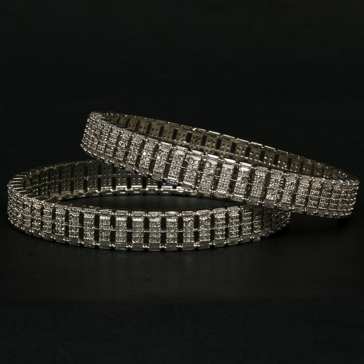 CZ White Gold Bangles
