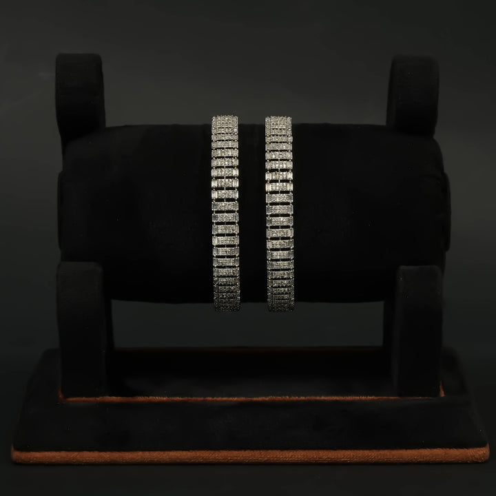 CZ White Gold Bangles