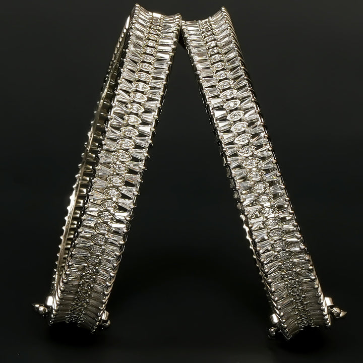CZ White Gold Bangles