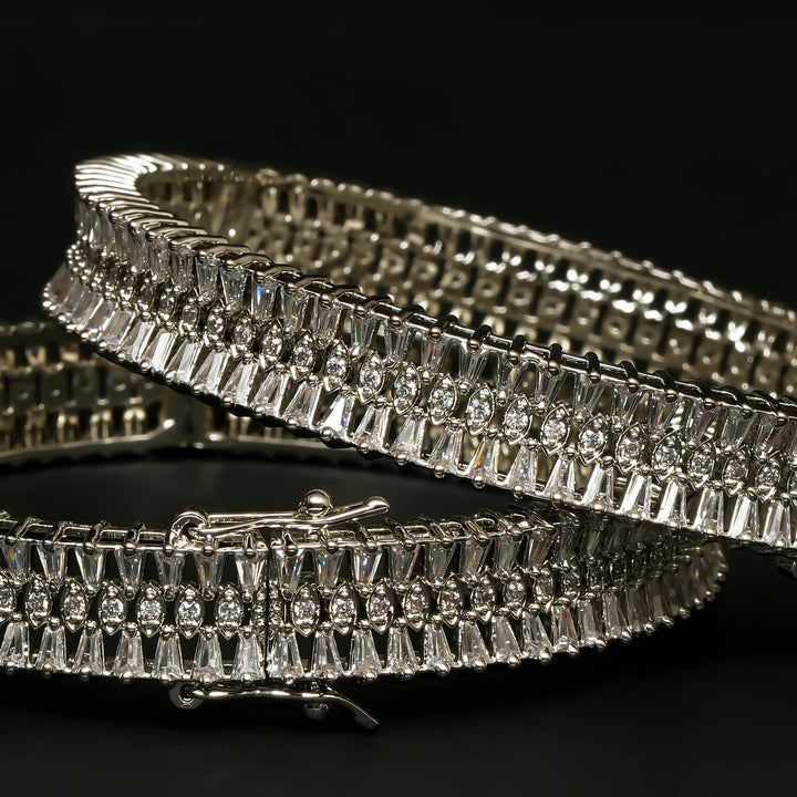 CZ White Gold Bangles