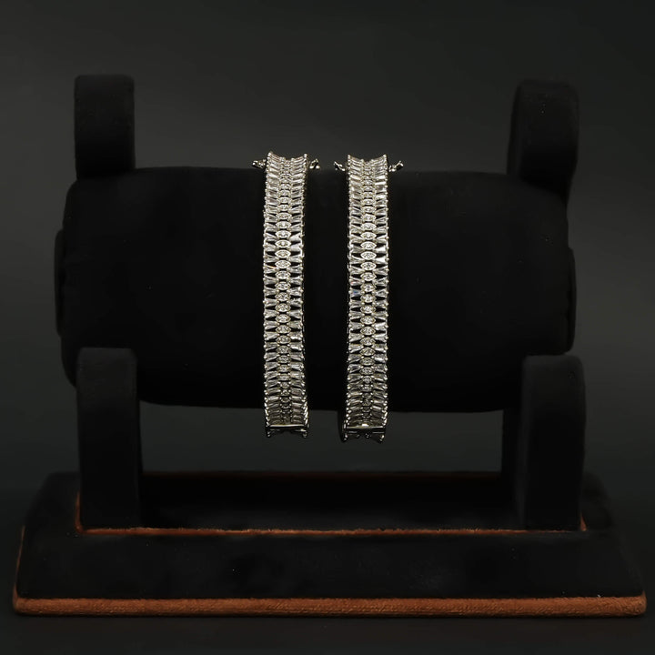 CZ White Gold Bangles