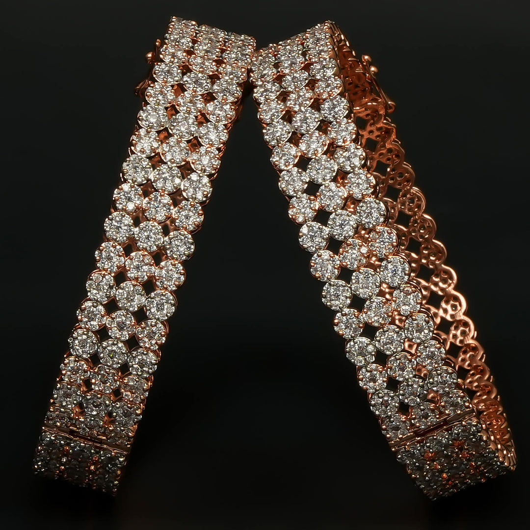 CZ Rose Gold Bangles