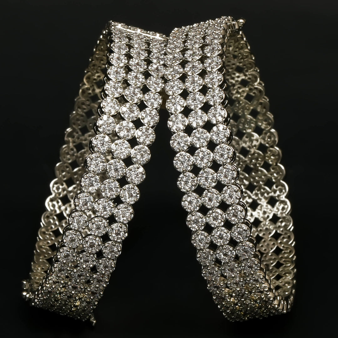 CZ White Gold Bangles