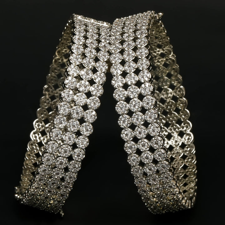 CZ White Gold Bangles