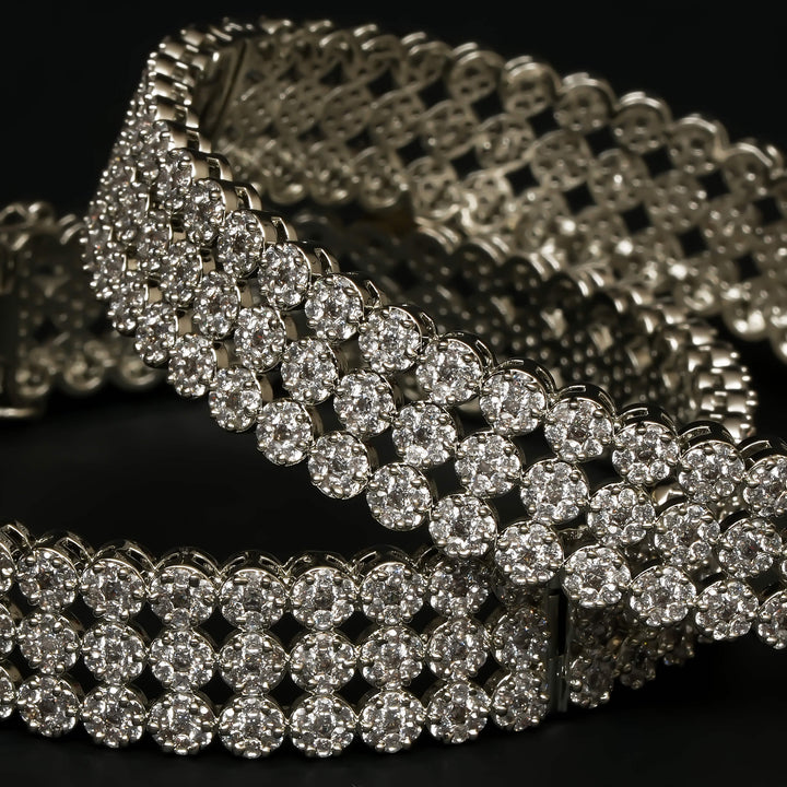 CZ White Gold Bangles