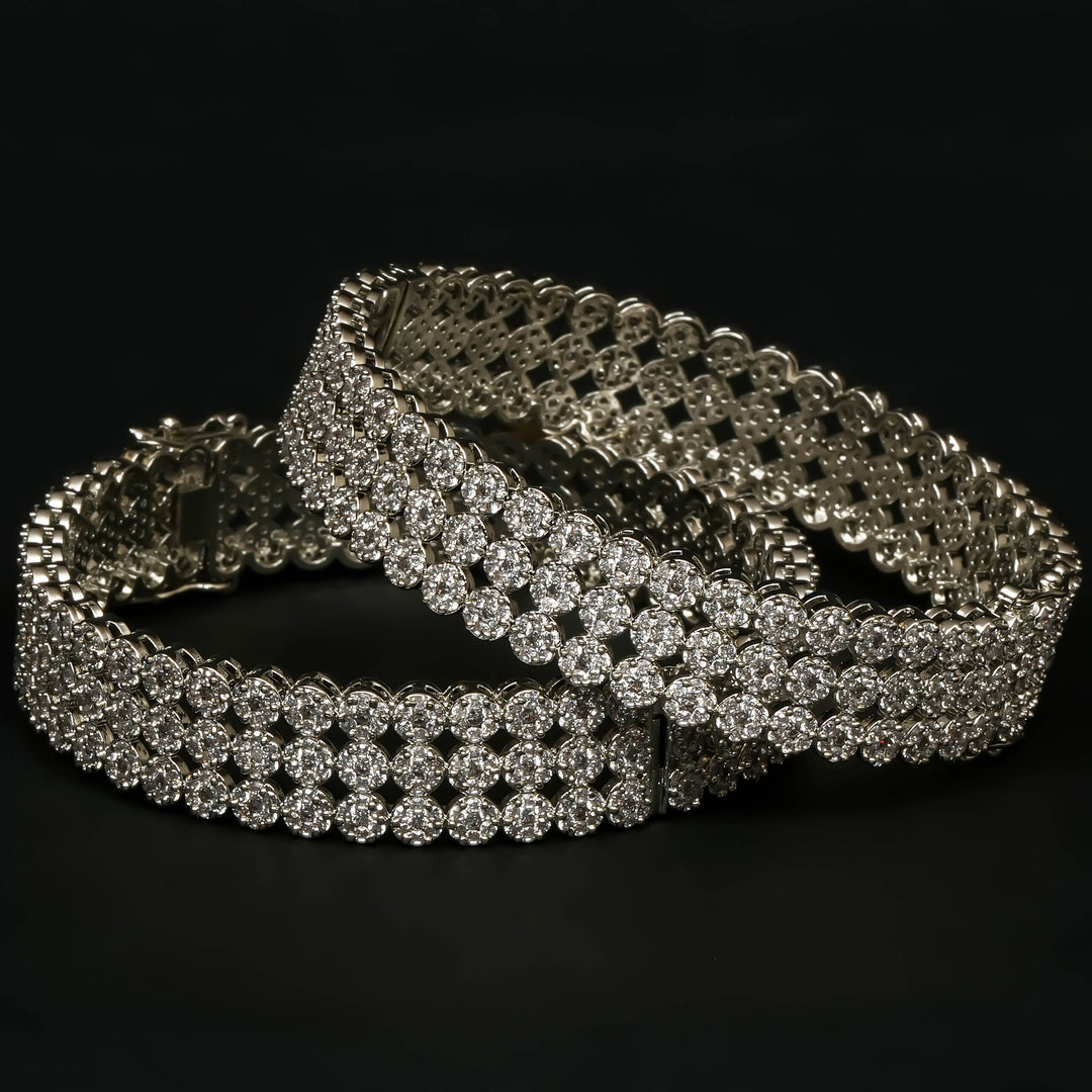 CZ White Gold Bangles