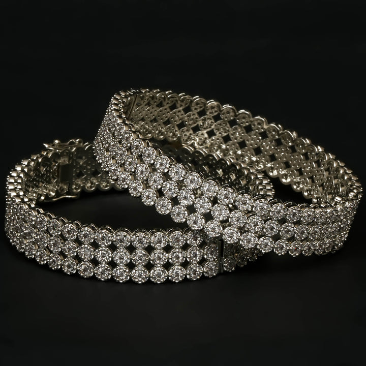 CZ White Gold Bangles