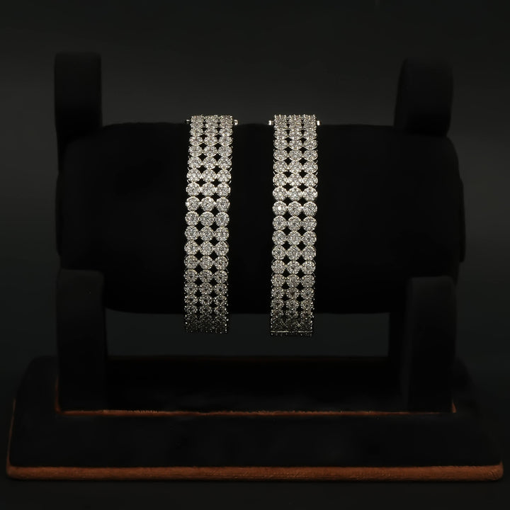 CZ White Gold Bangles