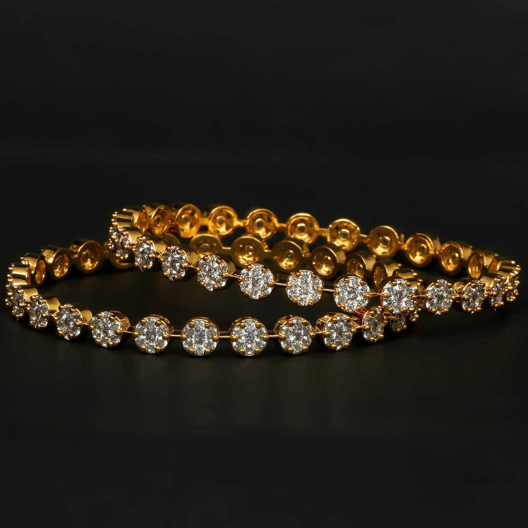 CZ Gold Finish Bangles