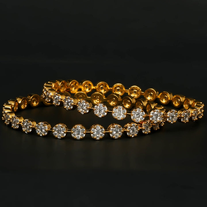 CZ Gold Finish Bangles