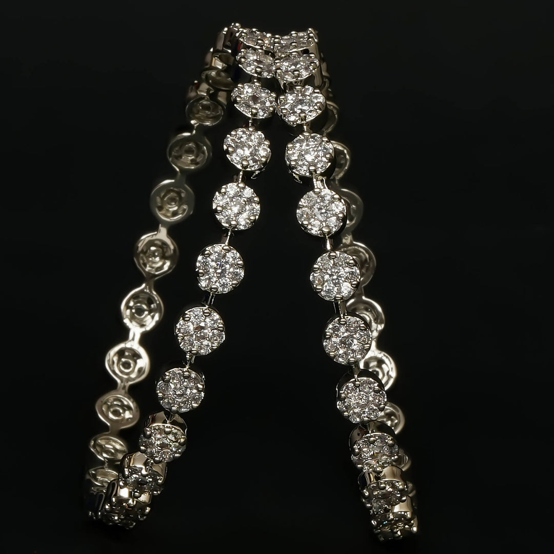 CZ White Gold Bangles