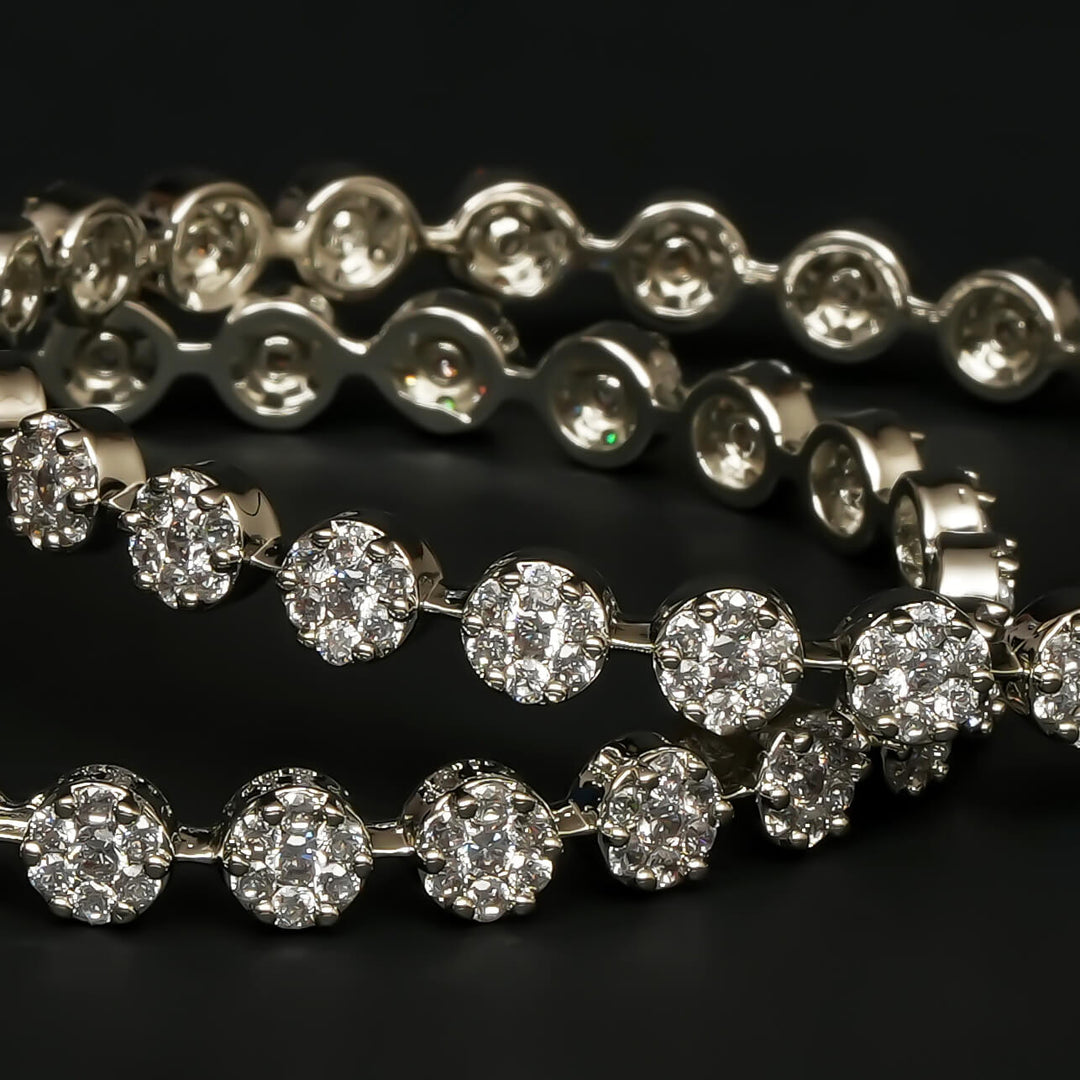 CZ White Gold Bangles