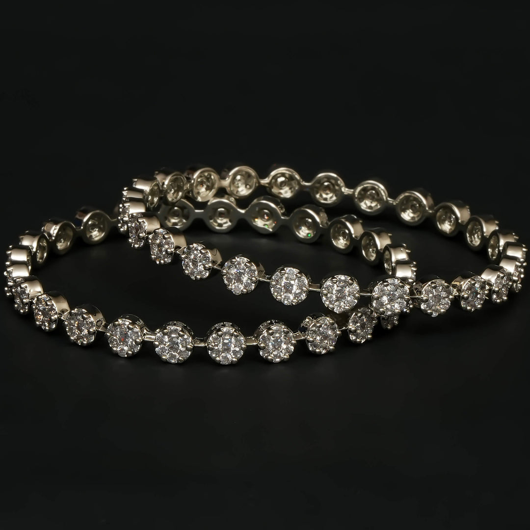 CZ White Gold Bangles