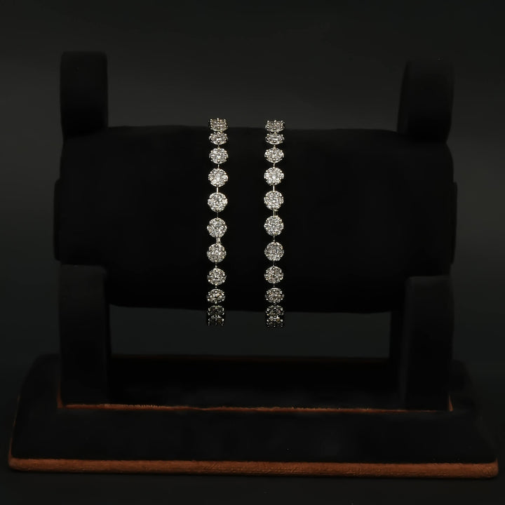 CZ White Gold Bangles