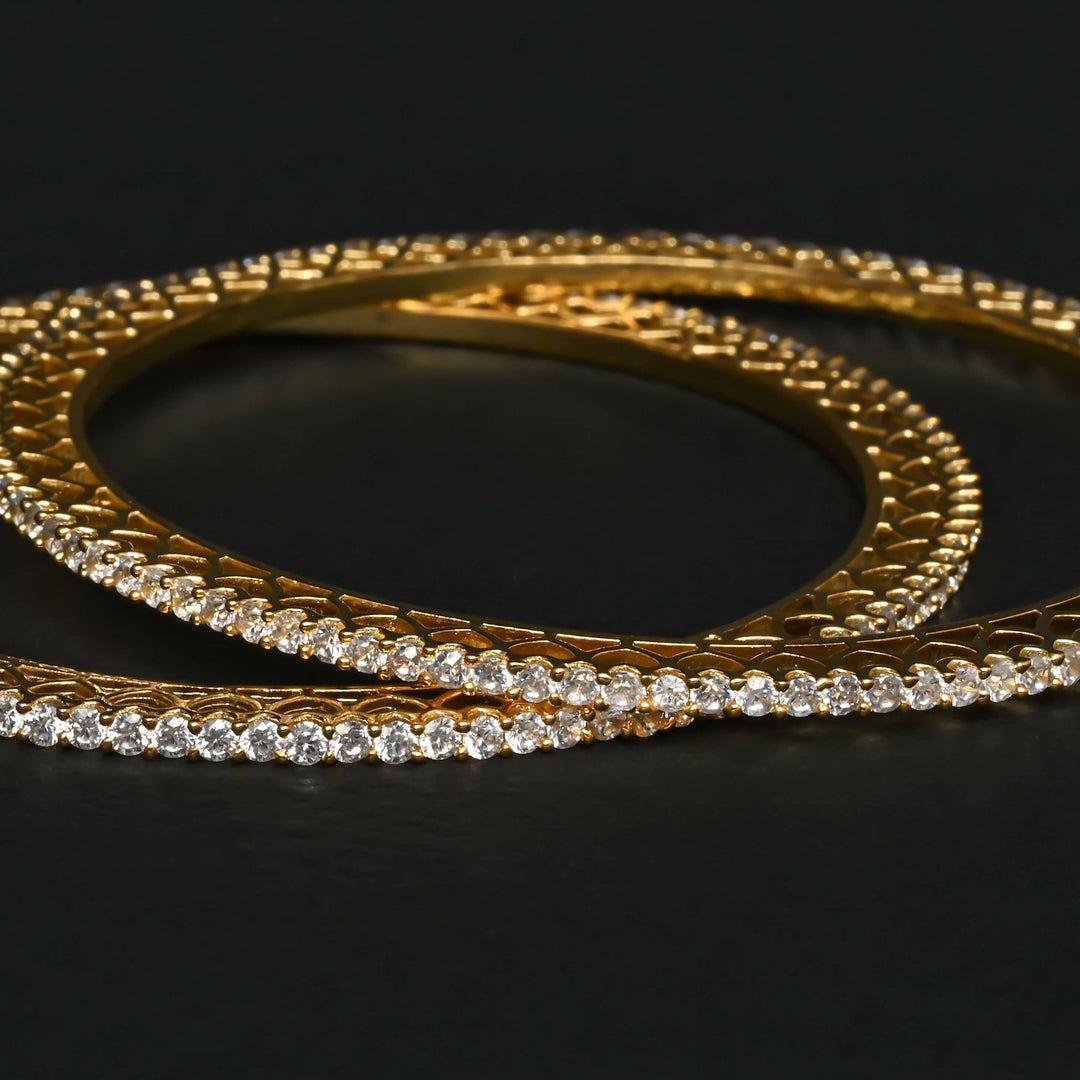 CZ Gold Finish Bangles