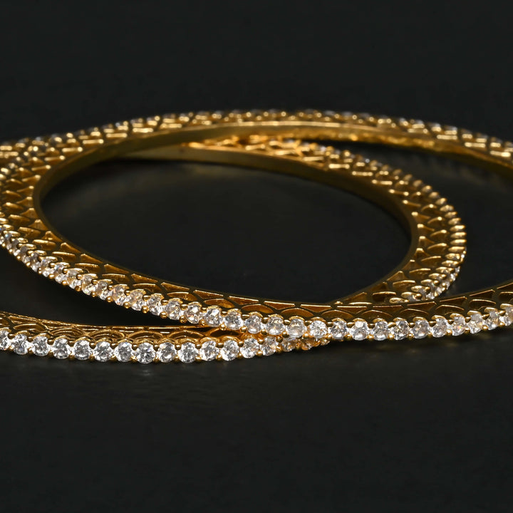 CZ Gold Finish Bangles