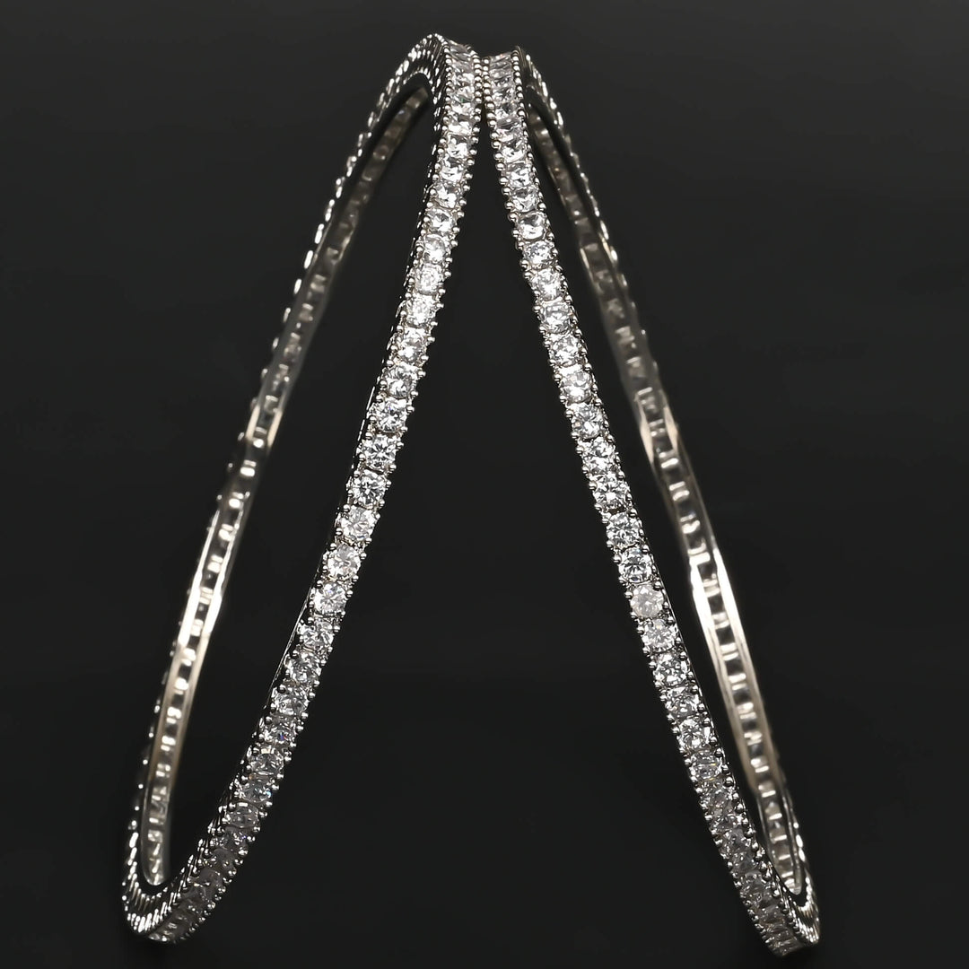 CZ White Gold Bangles