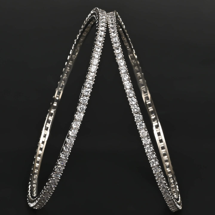 CZ White Gold Bangles