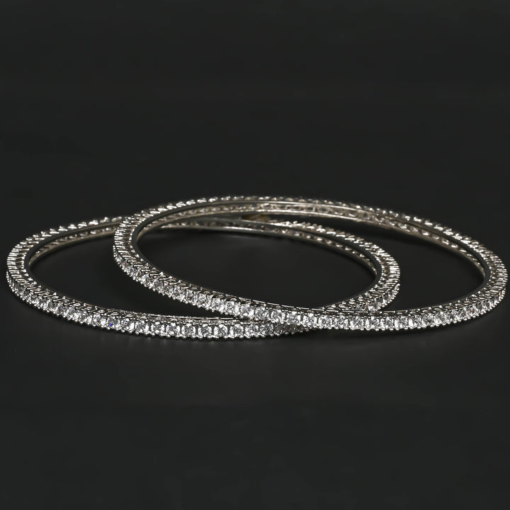 CZ White Gold Bangles