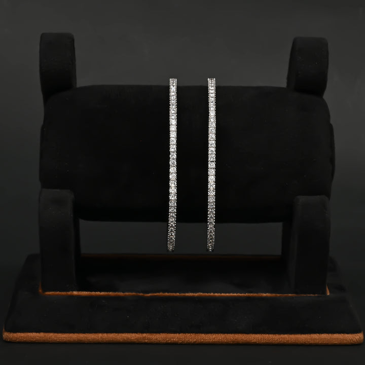 CZ White Gold Bangles