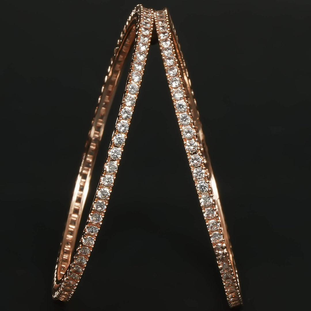 CZ Rose Gold Bangles