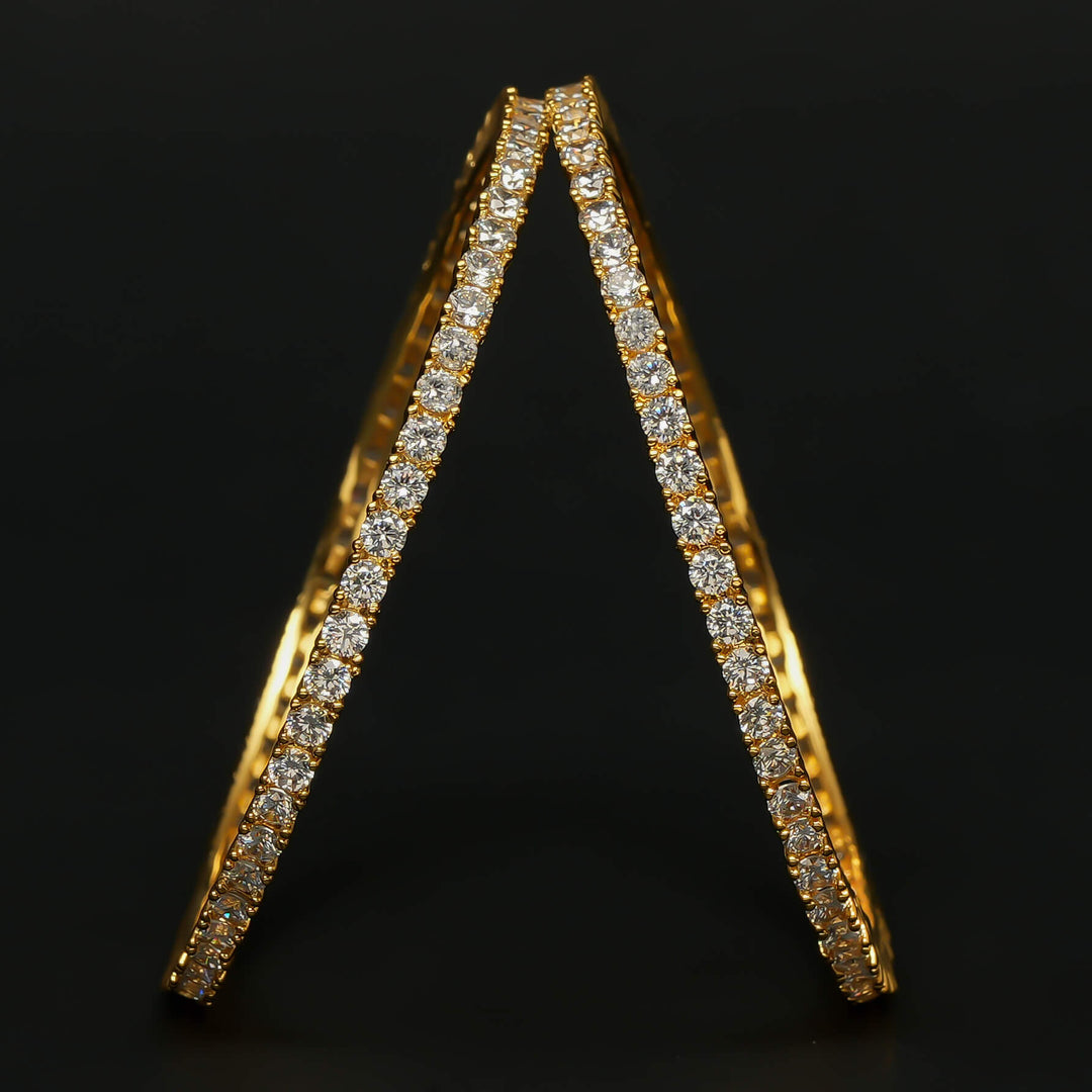 CZ Gold Finish Bangles