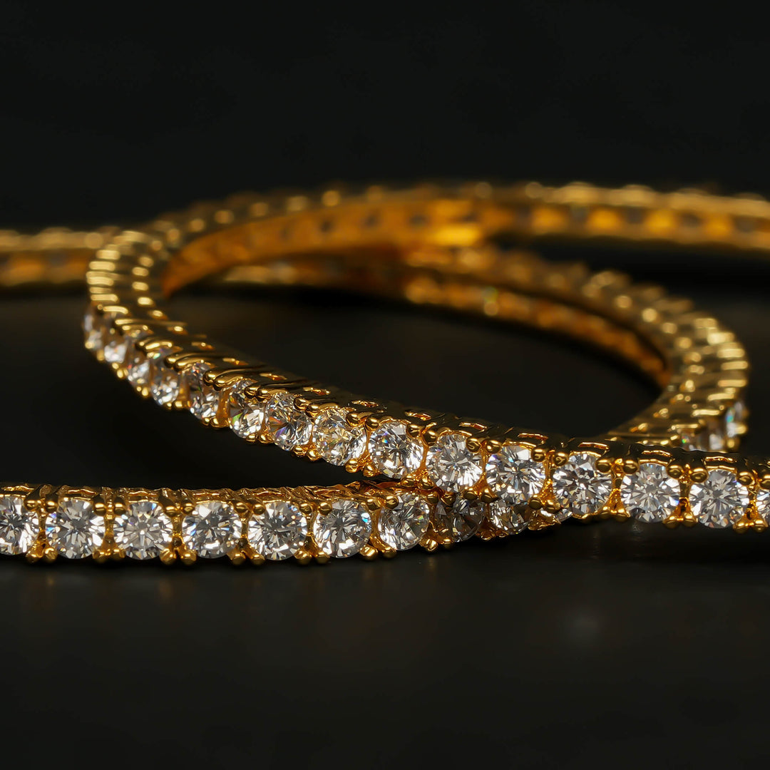 CZ Gold Finish Bangles