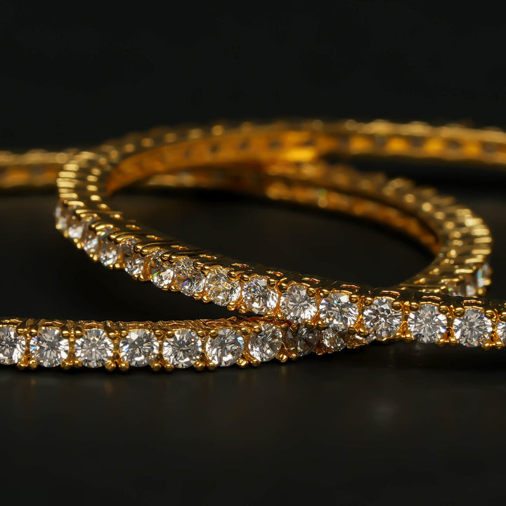 CZ Gold Finish Bangles