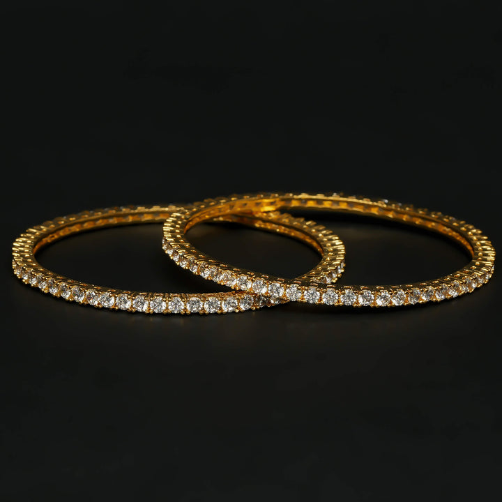 CZ Gold Finish Bangles