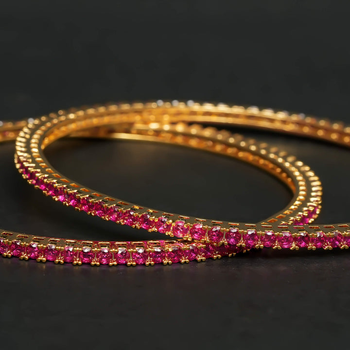 Ruby Gold Finish Bangles