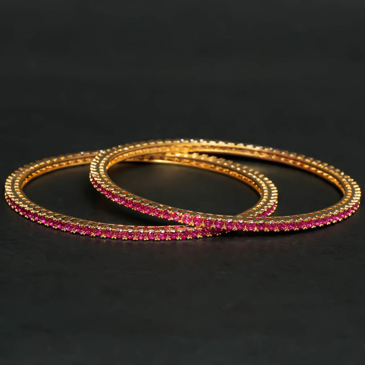 Ruby Gold Finish Bangles
