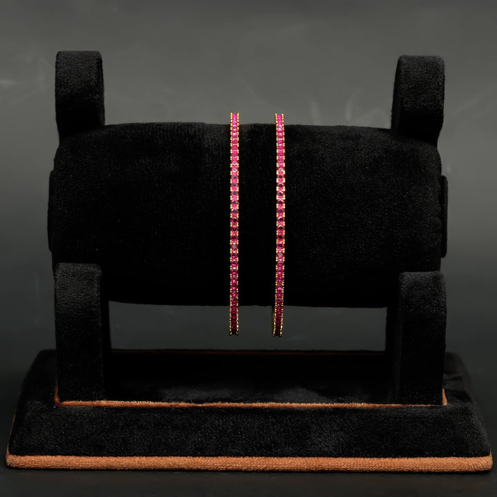 Ruby Gold Finish Bangles