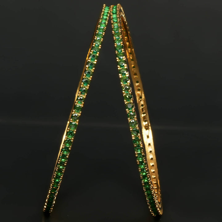 Emerald Gold Finish Bangles