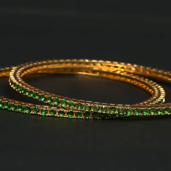Emerald Gold Finish Bangles