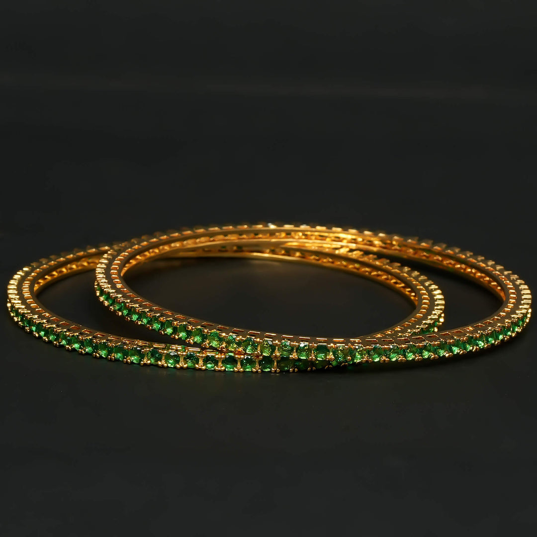 Emerald Gold Finish Bangles