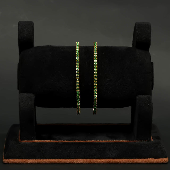 Emerald Gold Finish Bangles