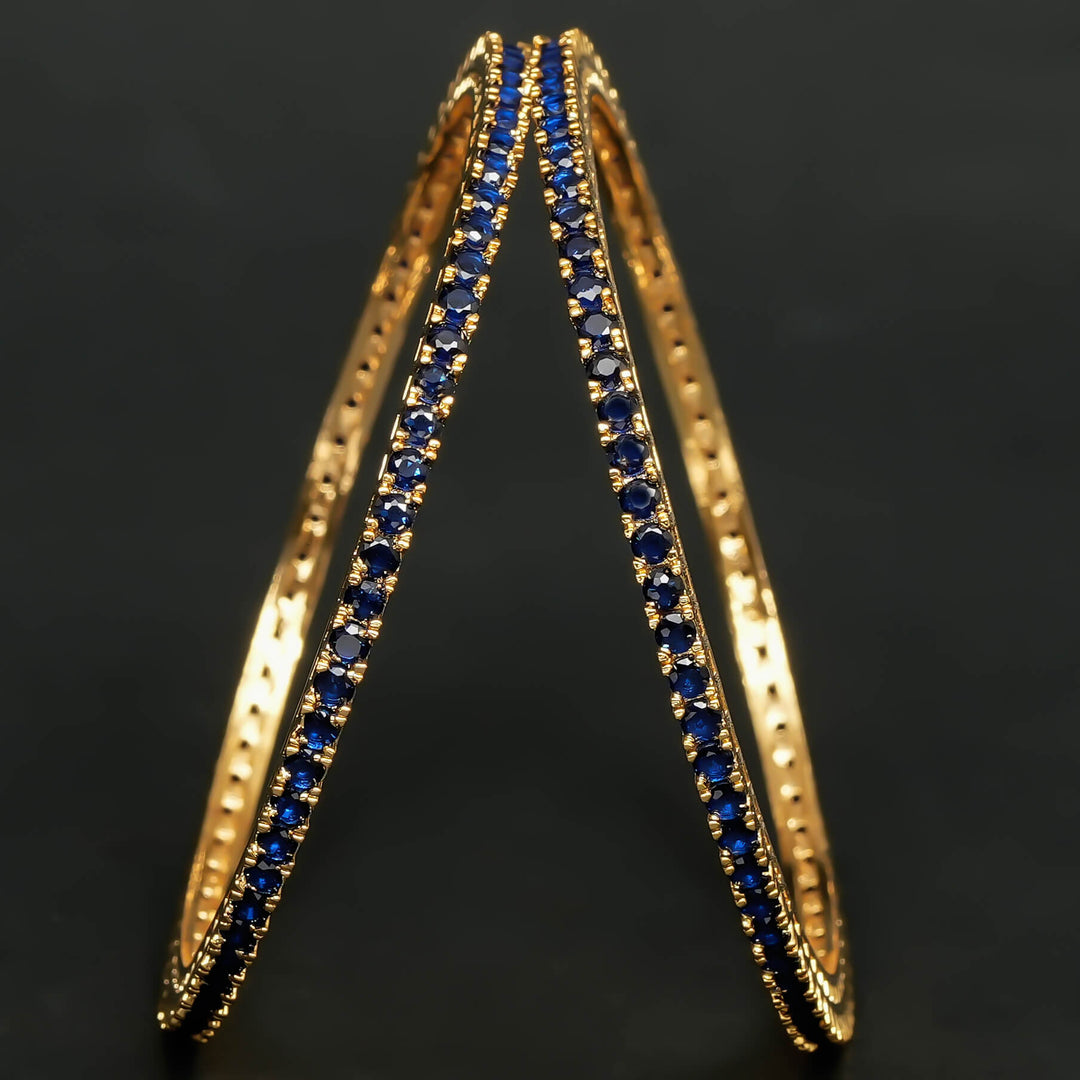 Sapphire Gold Finish Bangles