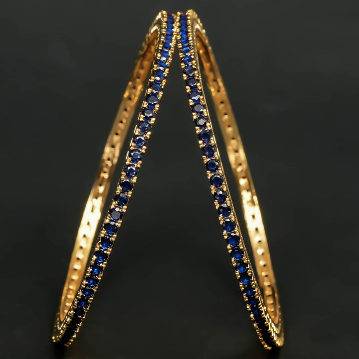 Sapphire Gold Finish Bangles