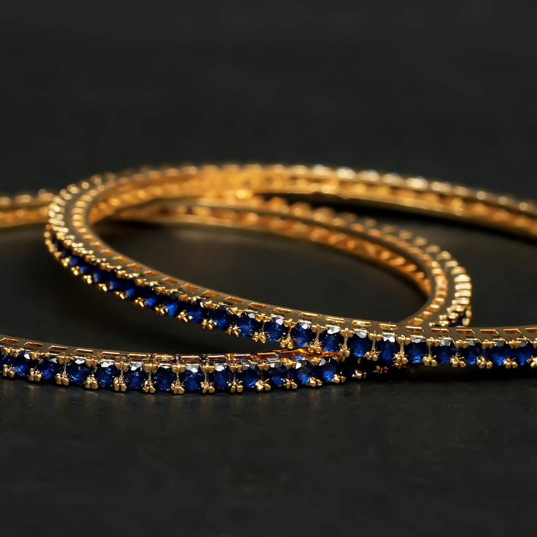 Sapphire Gold Finish Bangles