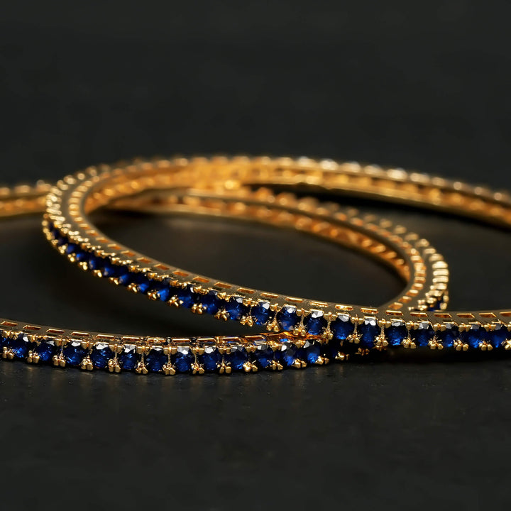 Sapphire Gold Finish Bangles