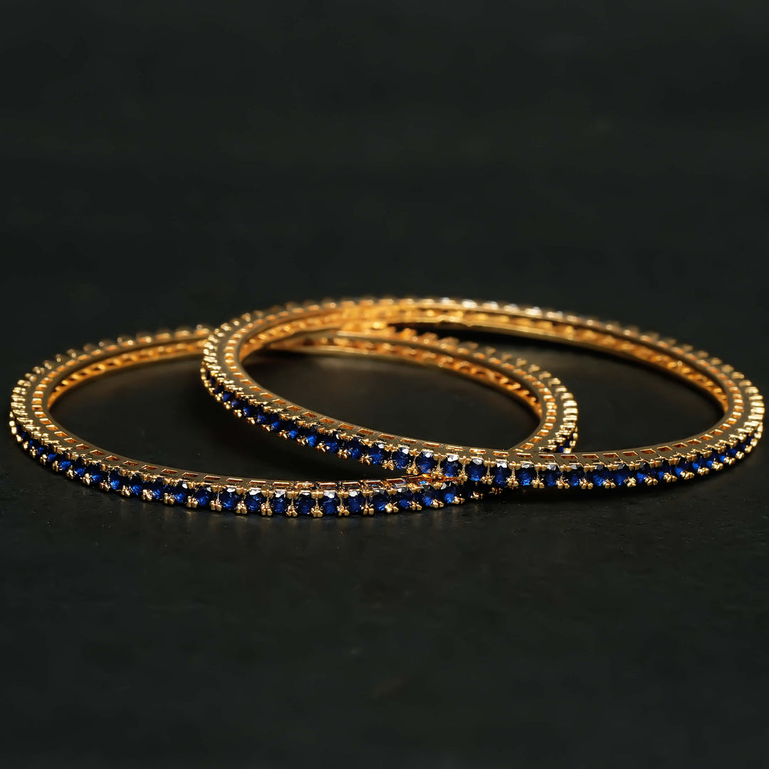 Sapphire Gold Finish Bangles